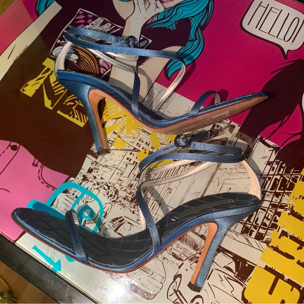 BCBGMaxAzria Blue Heels with Elegant Straps